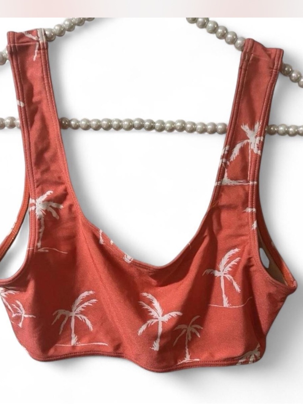 American Apparel Coral Bikini Top Sz Med
